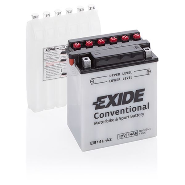 Bateria Exide para motociclos yb14l-a2 14ah 145a 12v