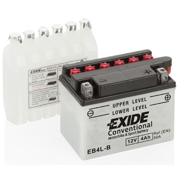 Bateria Exide para motociclos yb4l-b 4ah 50a 12v