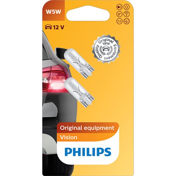 Lâmpada w5w Philips premium 12v 2 peças