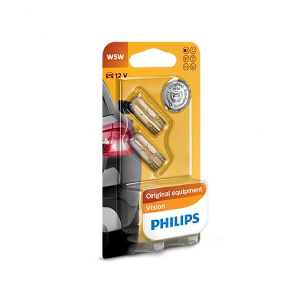 Lâmpada w5w Philips premium 12v 2 peças