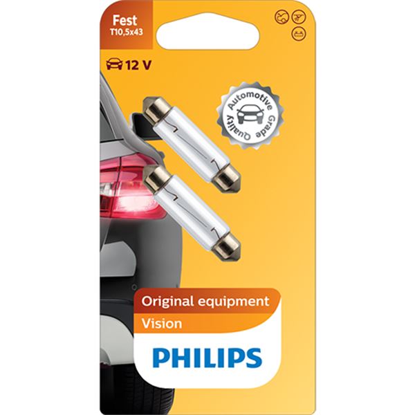 Lâmpada Philips premium t10 5x43 12v 2 peças