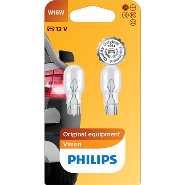 Lâmpada w16w Philips premium 12v 2 peças