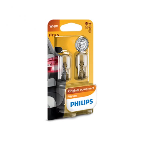 Lâmpada w16w Philips premium 12v 2 peças