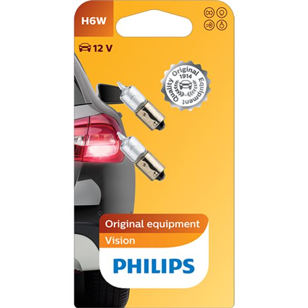 Lâmpada h6w Philips premium 12v 2 peças