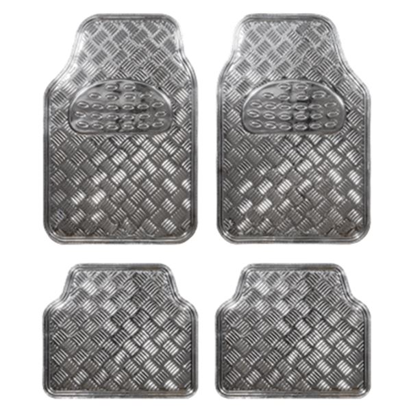 Conjunto de tapetes de carro com aspeto de alumínio tunning