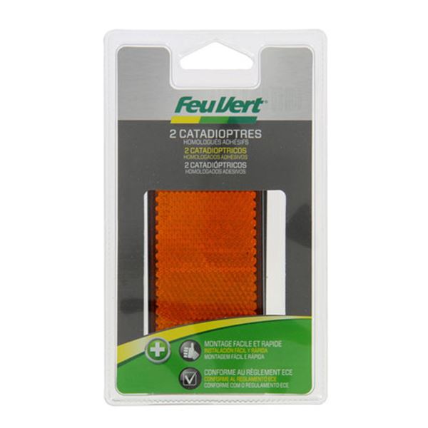 Refletor retangular laranja (2 peças) Feu Vert