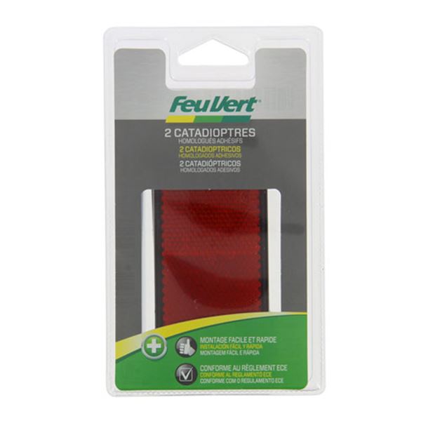 Refletor retangular vermelho (2 peças) Feu Vert