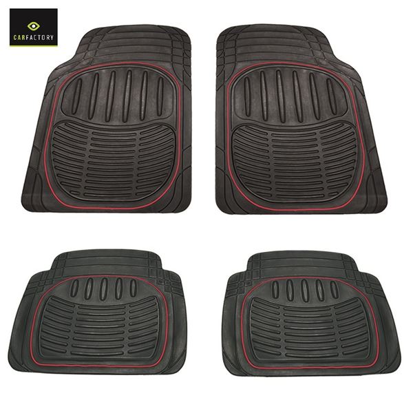 Conjunto de tapetes de borracha bicolor para automóvel