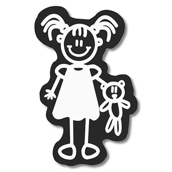 Urso de peluche de menina autocolante