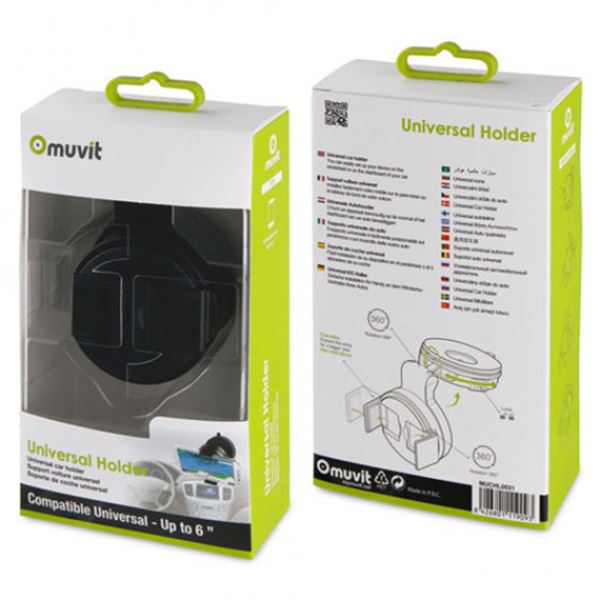 Suporte para telemóvel Muvit para para-brisas de automóveis