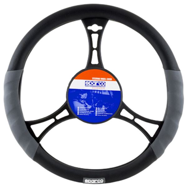 Cobertura do volante Sparco cinzenta e preta