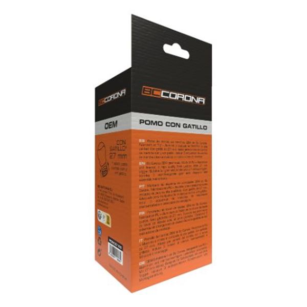Botão da caixa de velocidades em pele preta com gatilho de 27 mm OEM