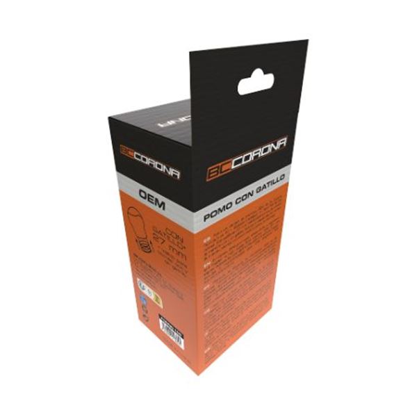 Botão da caixa de velocidades em pele preta com gatilho de 27 mm OEM