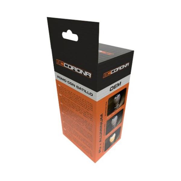 Botão da caixa de velocidades em pele preta com gatilho de 27 mm OEM