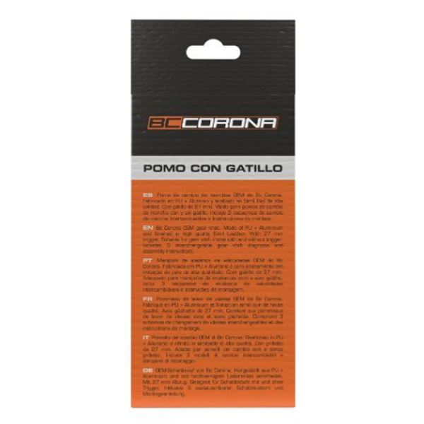 Botão da caixa de velocidades em pele preta com gatilho de 27 mm OEM