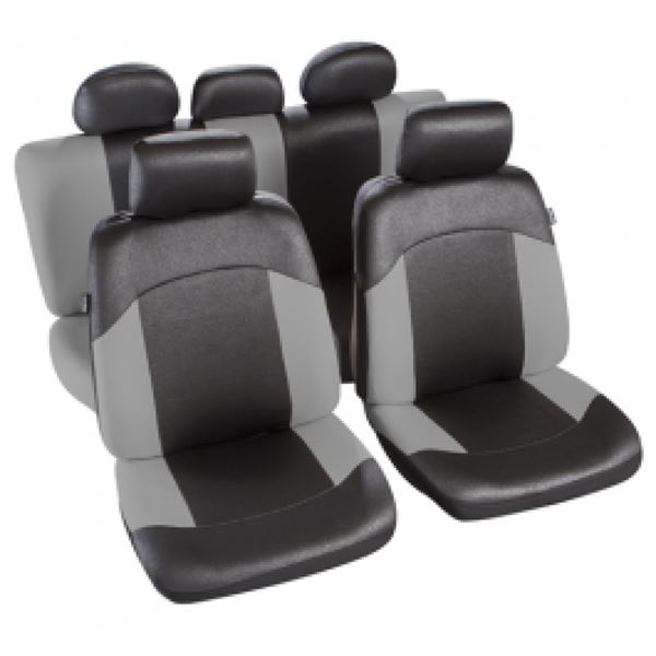 Conjunto completo de capas para bancos de automóvel uranus preto/cinzento