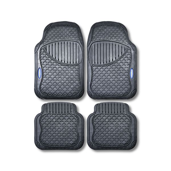 Conjunto de tapetes de borracha preta Goodyear para automóvel