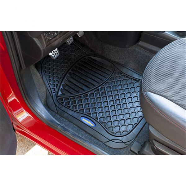 Conjunto de tapetes de borracha preta Goodyear para automóvel