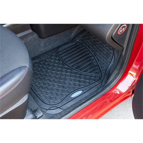 Conjunto de tapetes de borracha preta Goodyear para automóvel