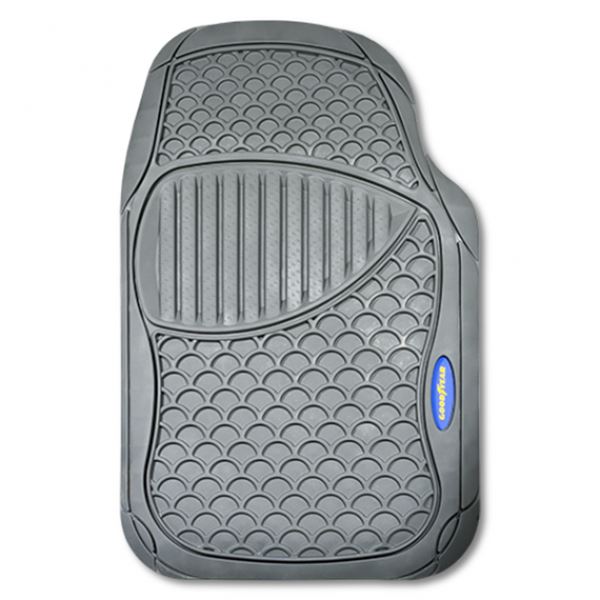 Conjunto de tapetes de borracha cinzenta Goodyear para automóvel