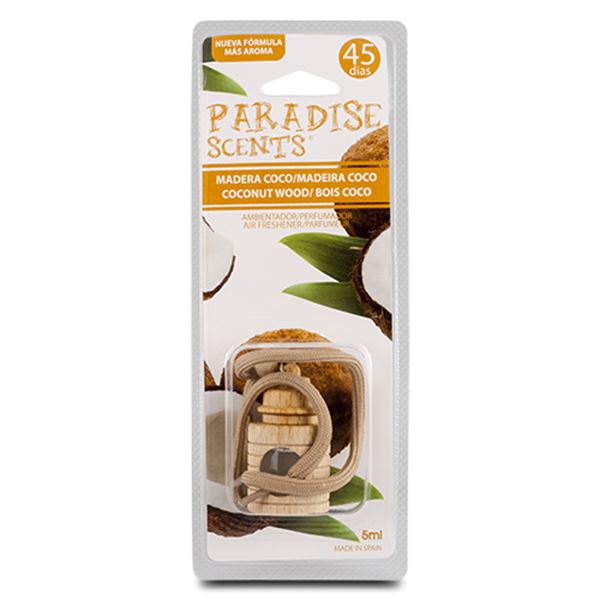Ambientador para automóvel com aroma a madeira de coco Paradise Scents 5 ml