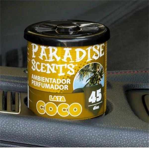 Ambientador para automóvel Paradise Scents lata de coco 100gr