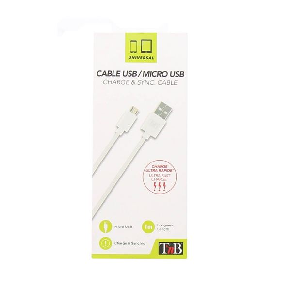 cabo usb/micro usb 1 metro branco