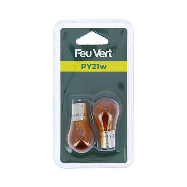 Lâmpada py21w Feu Vert 12v âmbar 2 peças