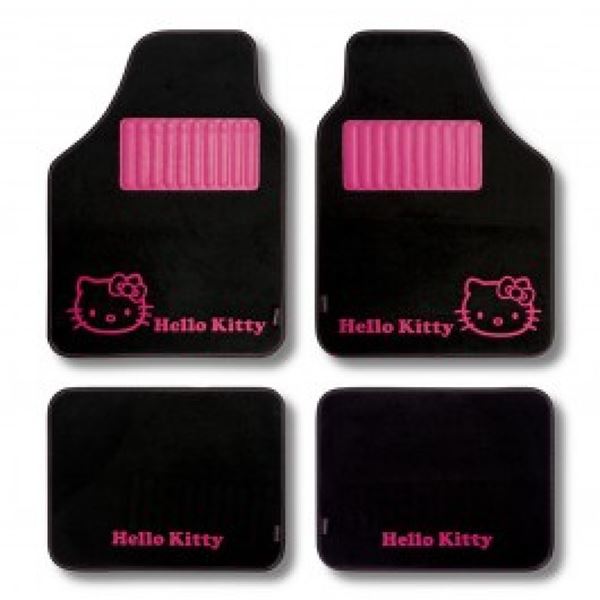 Conjunto de tapetes de carpete Hello Kitty Preto