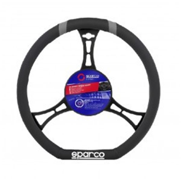Cobertura do volante Sparco com base plana preta/cinzenta