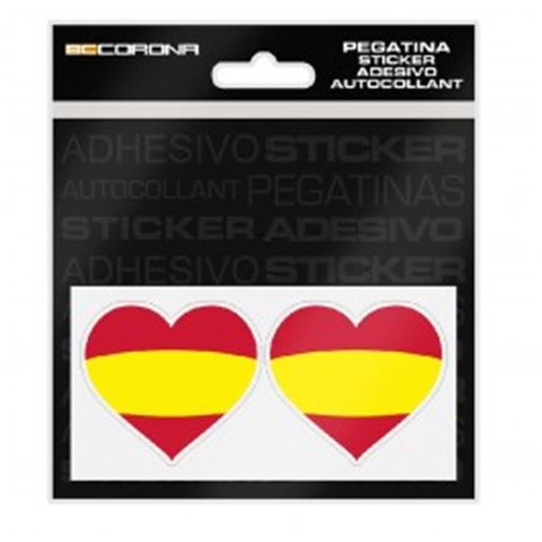 Autocolante bandeira de Espanha corações