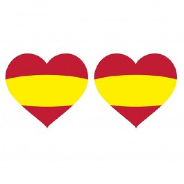 Autocolante bandeira de Espanha corações