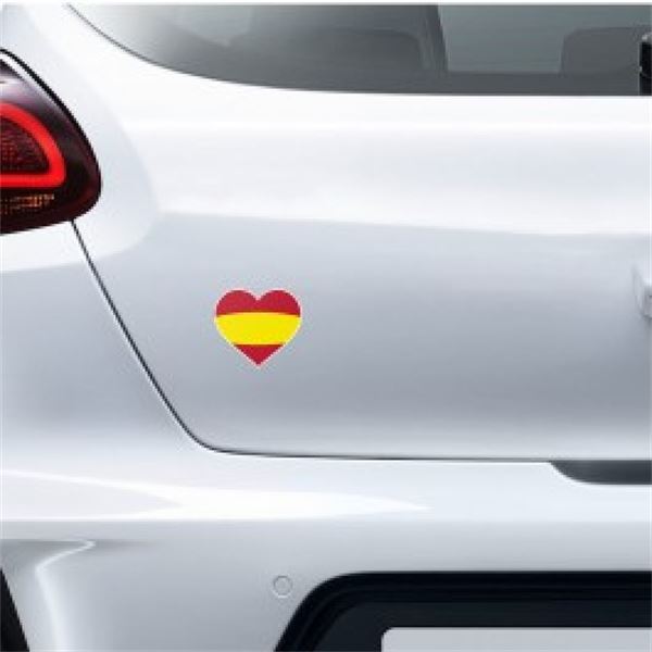 Autocolante bandeira de Espanha corações
