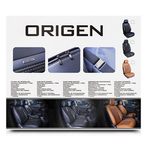 Capa preta para assento de automóvel modelo r1 Origin