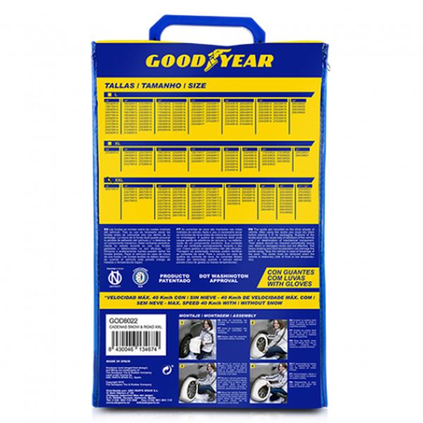 Correntes têxteis para neve Goodyear xxl