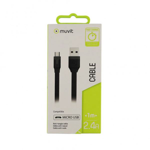 Cabo carregador usb-micro usb Muvit 1 m preto