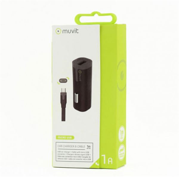 Carregador de telemóvel para automóvel Muvit micro usb