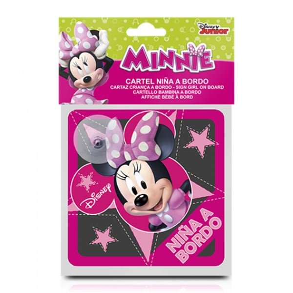Rapariga do cartaz no quadro com ventosa Minie Disney