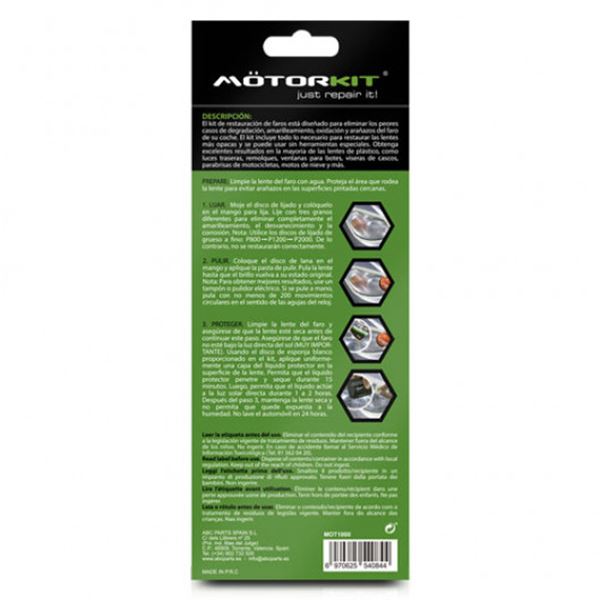 Kit de restauração de faróis Motorkit