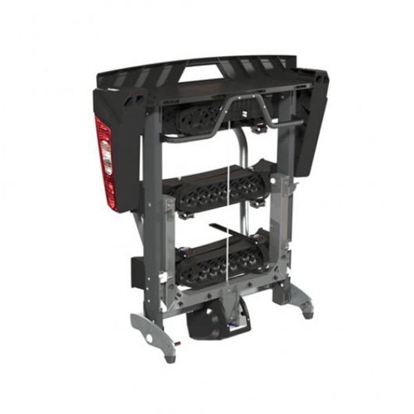 Suporte para bicicletas Yakima foldclick 3 numa plataforma para 3 bicicletas