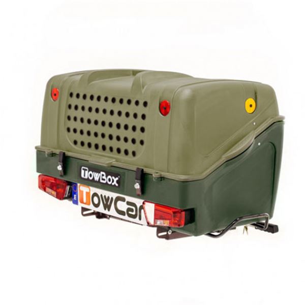 Towcar Towbox V1 gaiola para cães com bola verde