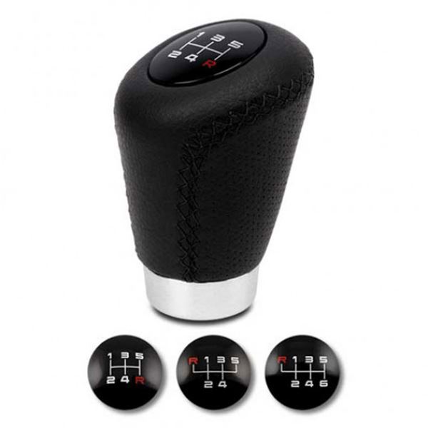 Botão da caixa de velocidades BC Corona sport leatherette preto