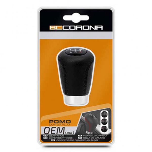 Botão da caixa de velocidades BC Corona sport leatherette preto