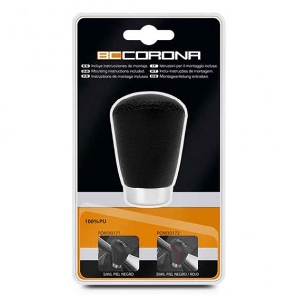 Botão da caixa de velocidades BC Corona sport leatherette preto