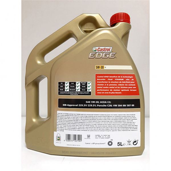 Óleo Castrol Edge Titanium LL Q3 5W30 Óleo Castrol Edge Titanium LL Q3 C3 5L +1L