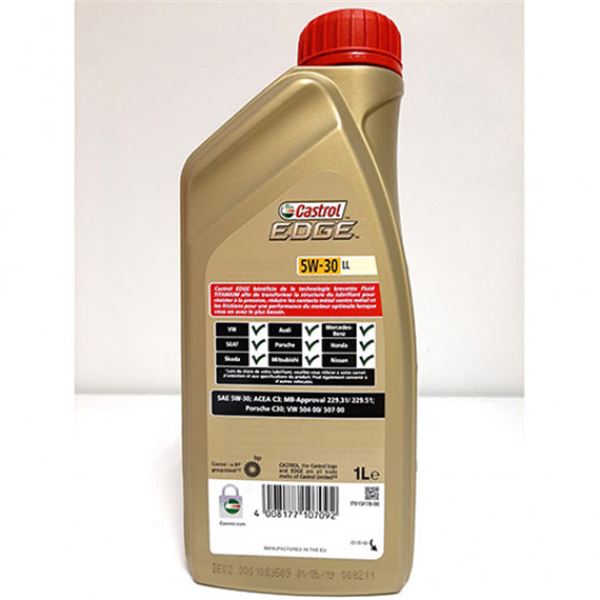 Óleo Castrol Edge Titanium LL Q3 5W30 Óleo Castrol Edge Titanium LL Q3 C3 5L +1L
