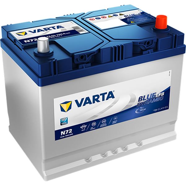 Bateria para automóvel Varta Start Stop efb 72ah 760a n72