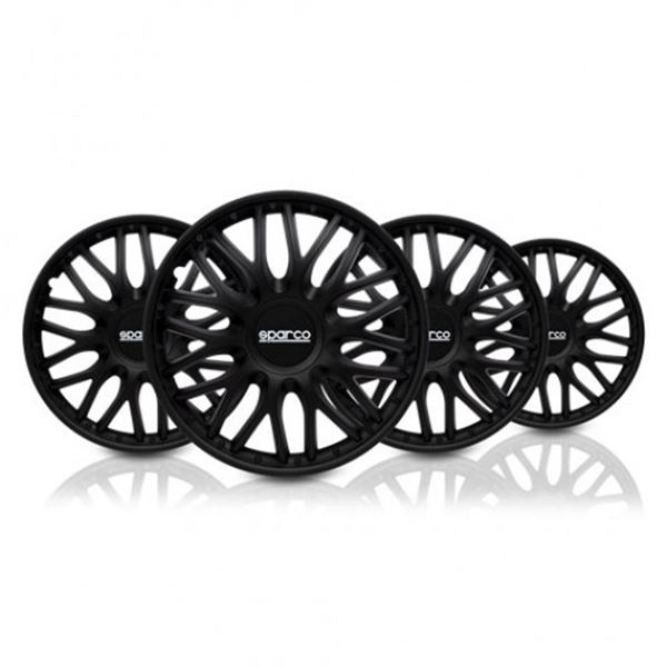 Sparco Roma 16 polegadas Tampão de rodas pretas pcs