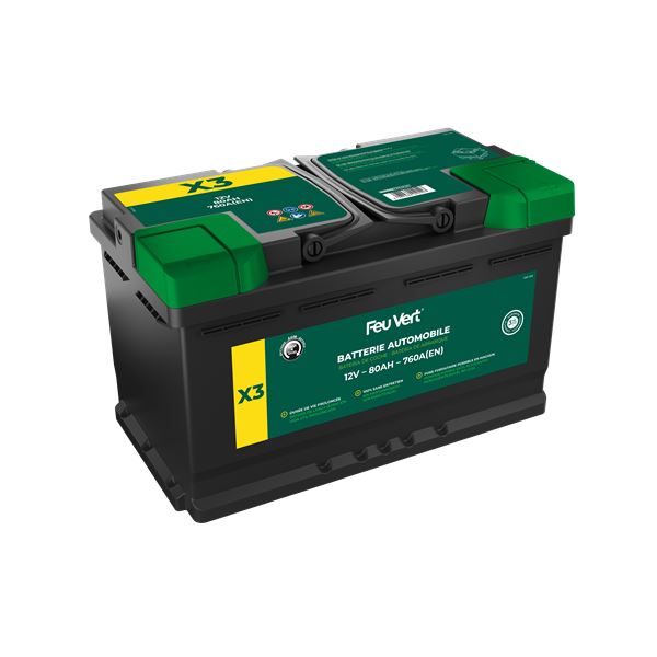 Bateria de automóvel Feu Vert Start Stop agm X3 80ah 760a