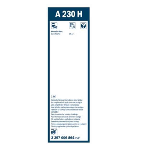 Escova limpa para-brisas Bosch h230 traseira 1 peça.